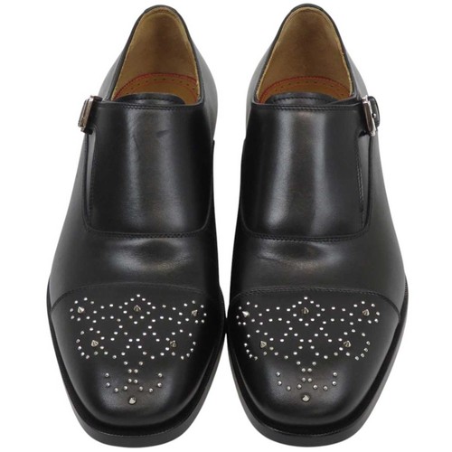 Christian Louboutin Monk Strap Leder Nieten Schuhe Leder Herren Schwarz - Bild 2 von 13