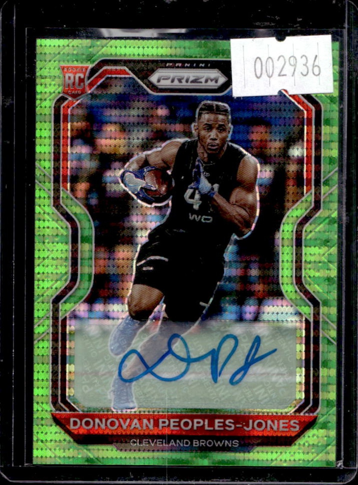 2020 Prizm Donovan Peoples-Jones Rookie Auto RC Neon Green Pulsar #319 Browns