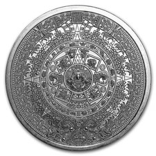 Silver 1 oz Aztec Calendar Round 83.48 per troy oz