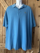 LACOSTE Country Blue Cotton Short Sleeve Polo Shirt Mens Size 9 XXXL Croc Logo