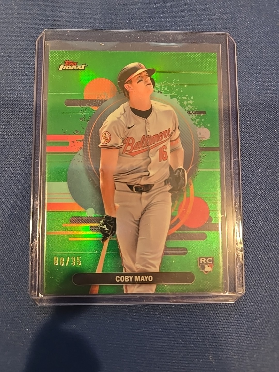 2025 Topps Finest Coby Mayo RC Green Refractor 8 /35 #188