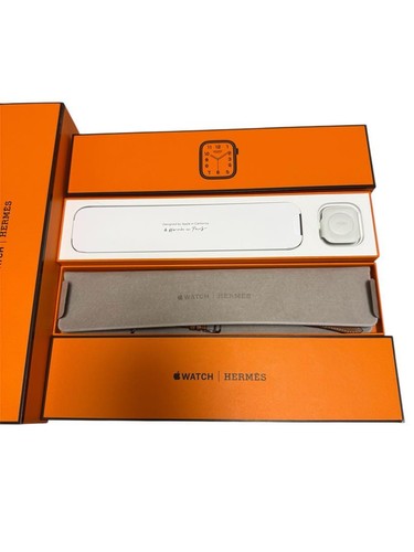 Apple Hermes Orange Rubber Strap Brown Leather Strap Apple Watch Band with Box - 第 6/6 張圖片