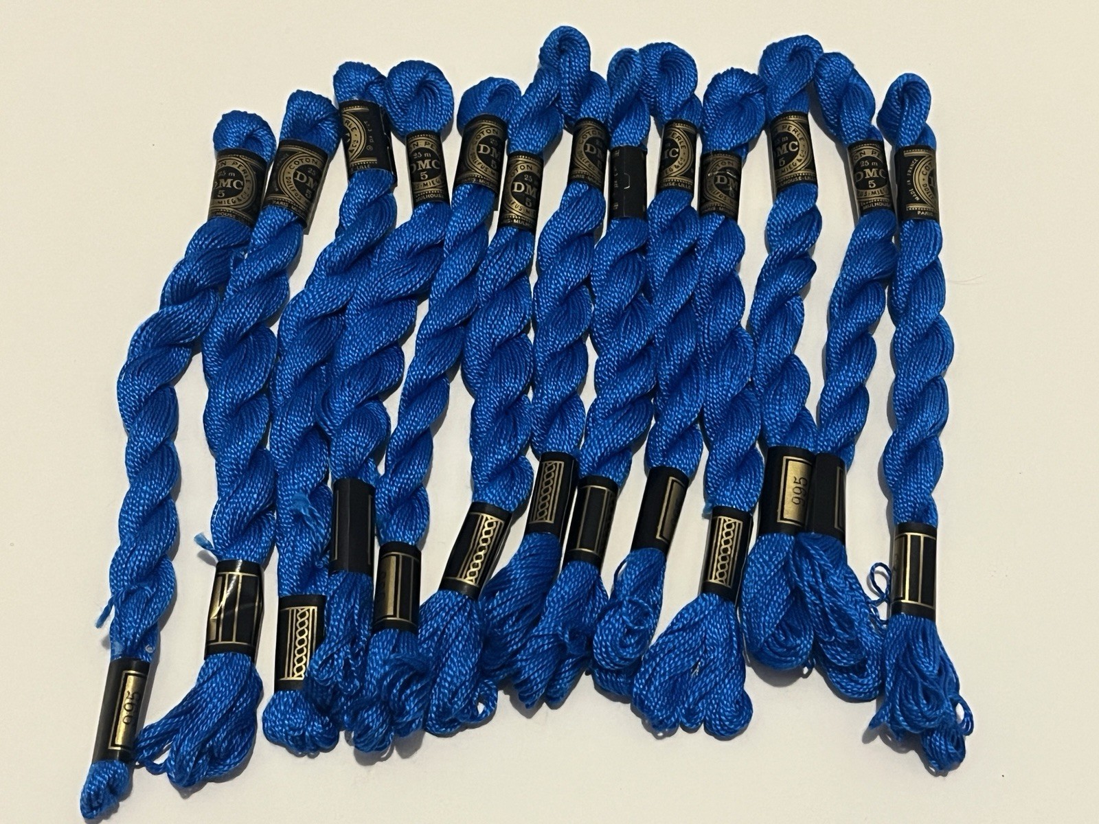 lot 13 skeins DMC Perle Cotton color 995 Dark Electric Blue 