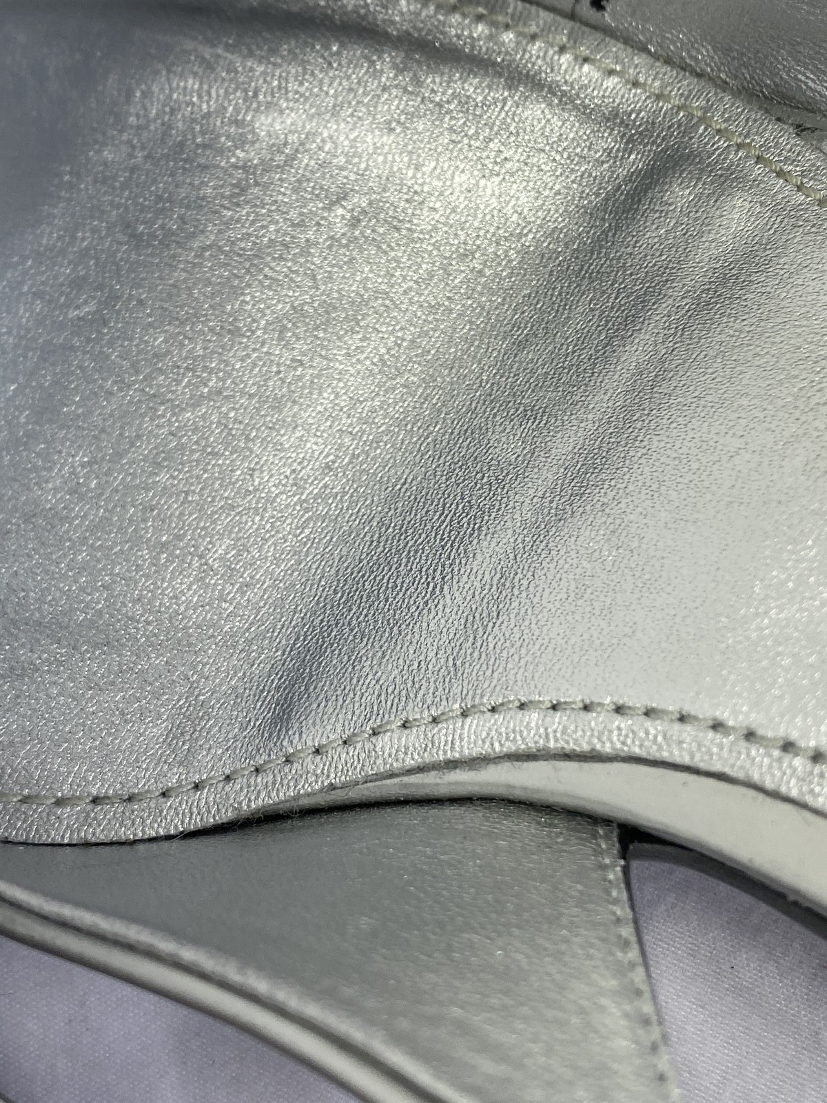 Prada Womens Pumps Silver Size 7.5 Pointed Slingback Low Kitten Heel Logo thumbnail 10