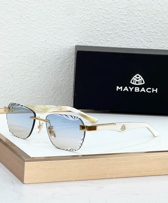 MAYBACH THE ARTIST III White Marble Gold / Light Blue Gradient Sunglasses 56 18-