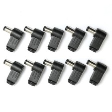 RLECS 10pcs Right Angle 5.5 x 2.1mm/0.22 x 0.08 inch DC Socket Jack Black