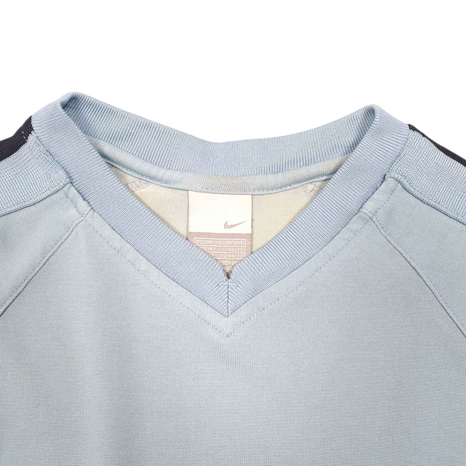 NIKE Blue T Shirt Tee Vintage 2000s V Neck Active Short Sleeve Polyester Mens M image 2