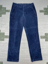 Brooks Brothers Clark Corduroy Pants Mens 33 Blue Stretch Mid Rise Straight Leg