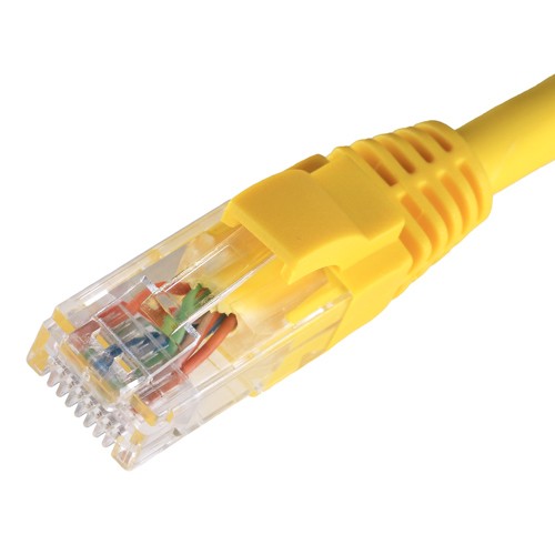 Cablenet 0.5m Cat5e RJ45 Yellow U/UTP LSOH 26AWG Snagless Booted Patch Lead