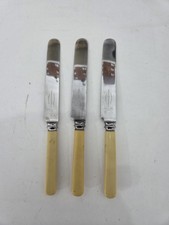 3 vintage Harrison Fisher Trafalgar stainless steel butter knives