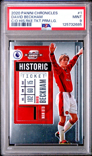 2020 Panini Chronicles David Beckham Contenders Historic Rookie Ticket 1 PSA 9