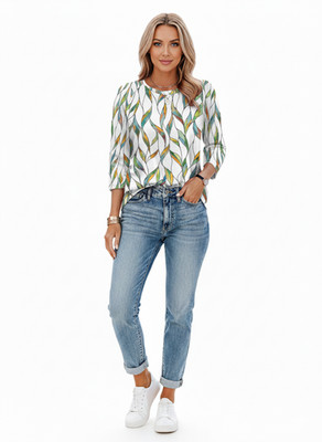 Womens 3/4 Sleeve Casual Blouse Summer Lightweight Business Top Pullover Shirt
