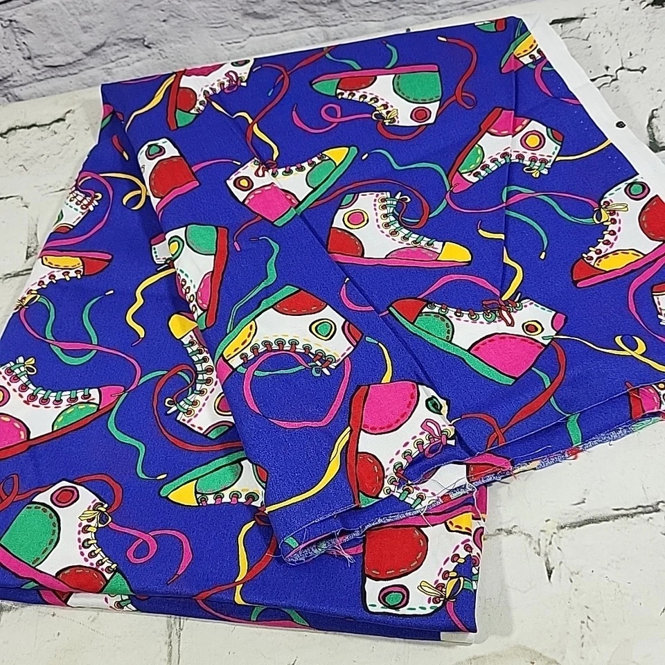 Zapatos de tenis vintage de tela Cranston de los 80 con estampado de 44" X 1,5 yardas Foto 2 de 4