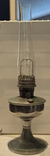 Vintage ALADDIN MODEL B TREASURE OIL LAMP Oxidized Bronze w/Mantle & Chimney