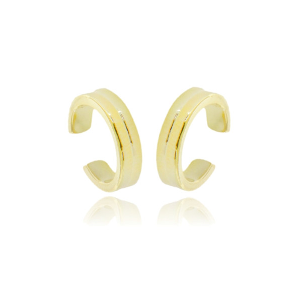 Pendientes Ear-Cuff Aros Semi Abiertos En Plata Dorada 925
