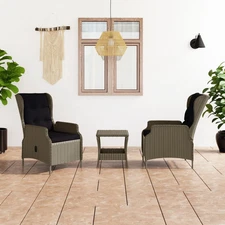 Garden Lounge Set Brown, Black