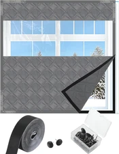 63 X 63 Inch Visible Thermal Window Insulation Kit for Winter Reusable Oxford Cl