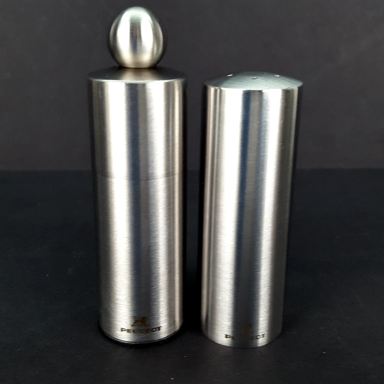 Peugeot Paris 4" Salt Shaker & Pepper Mill Set Minimalist Stainless Steel