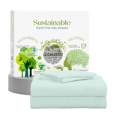 SUPREME ELEGANCE Full Size 100% Cotton Percale Deep Pocket Bed Sheets Set