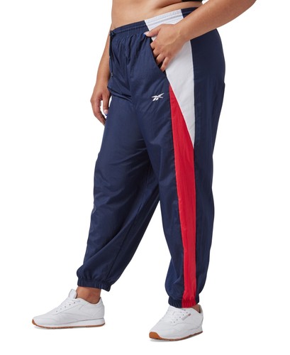 Pantaloni da pista Reebok donna regular fit 1X/29 blu tinta unita