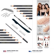12 piece peel-off eyebrow pencils set microblading waterproof gray brown black