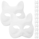 12 Pcs Half Face Mask Plain Masks Decorate Animal Cosplay Racoon