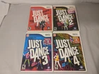 Just Dance 1, 2, 3, 4 Lot for Wii w/ inserts, untested