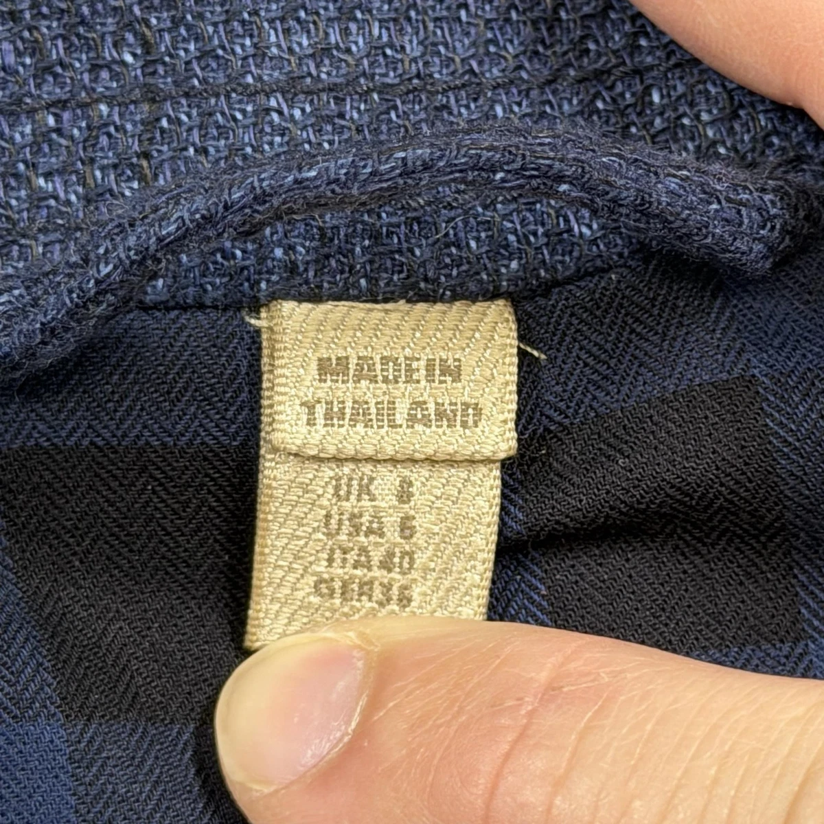 Blazer Burberry Brit para mujer 6 azul lino algodón forrado chaqueta ropa de trabajo a medida