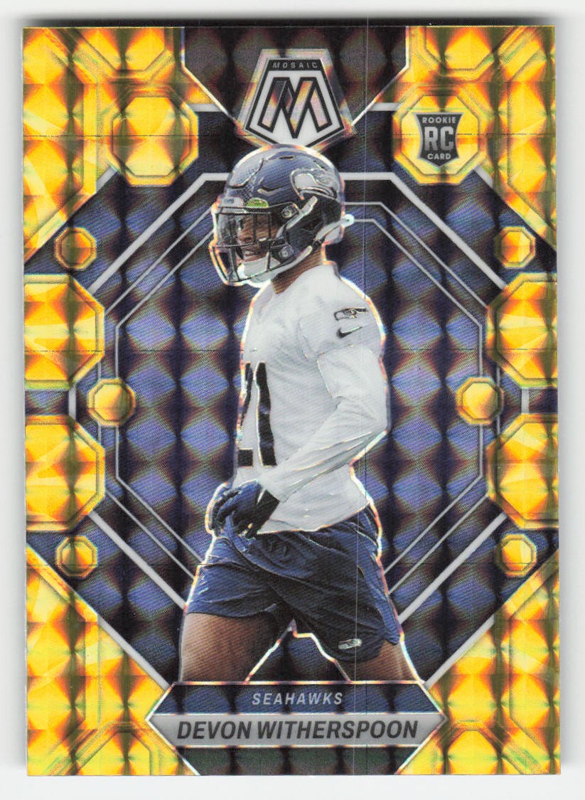 Devon Witherspoon 2023 Panini Mosaic Reactive Yellow Mosaic RC #313