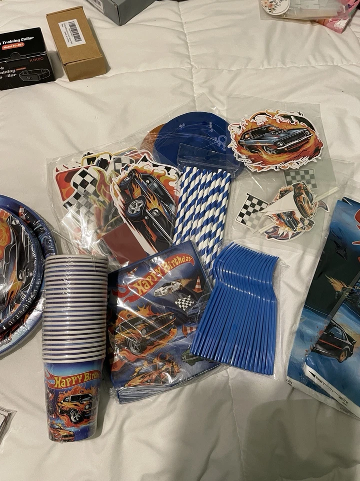 179-Piece Birthday Decorations Set (24) Sets Race Car for Kids Birthday Awesome - Image 3 of 4