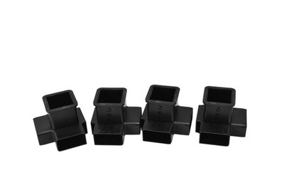 EZ Whelp Plastic 3-Way Square Tube Connector Black Lot Of 4 Universal Fit