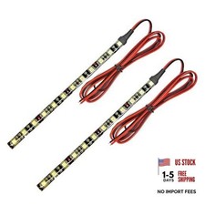 2Pcs Motorcycle LED Turn Signal Light Strips Universal Waterproof Amber 12LED