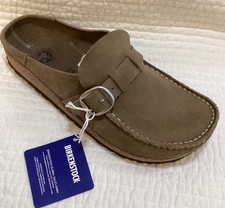 BIRKENSTOCK NIB BUCKLEY GRAY TAUPE LOAFER SLIDES 39 Ladies 8 Narrow
