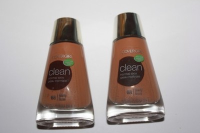 Covergirl Clean Normal Skin Liquid Foundation Makeup #165 TAWNY Lot of 2 Sealed