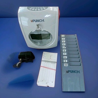 UPunch HN4000 Time Card  Clock w/ Power Cord Few Time Cards & Rack 1 Key #2