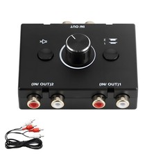 Times Mark RCA Audio Switcher 2 in1 Out Bidirectional Audio Extractor Switch Box