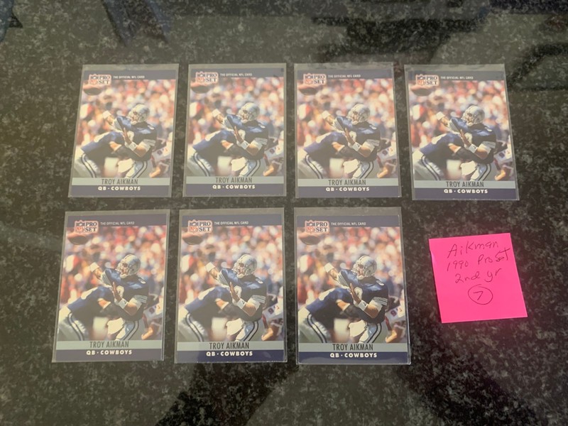 TROY AIKMAN 2ND YEAR CARD LOT (1990 PRO SET)...............7 TOTAL