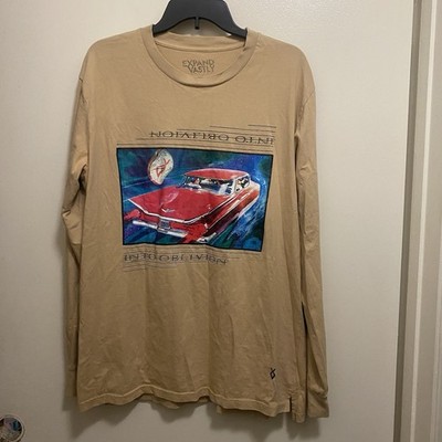Expand Vastly Apparel Mens Tee T Shirt XL 46  Beige Into Oblivion Classic Car