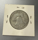 1957D - 90%  SILVER - FRANKLIN HALF DOLLAR - CIRCULATED — photo 2