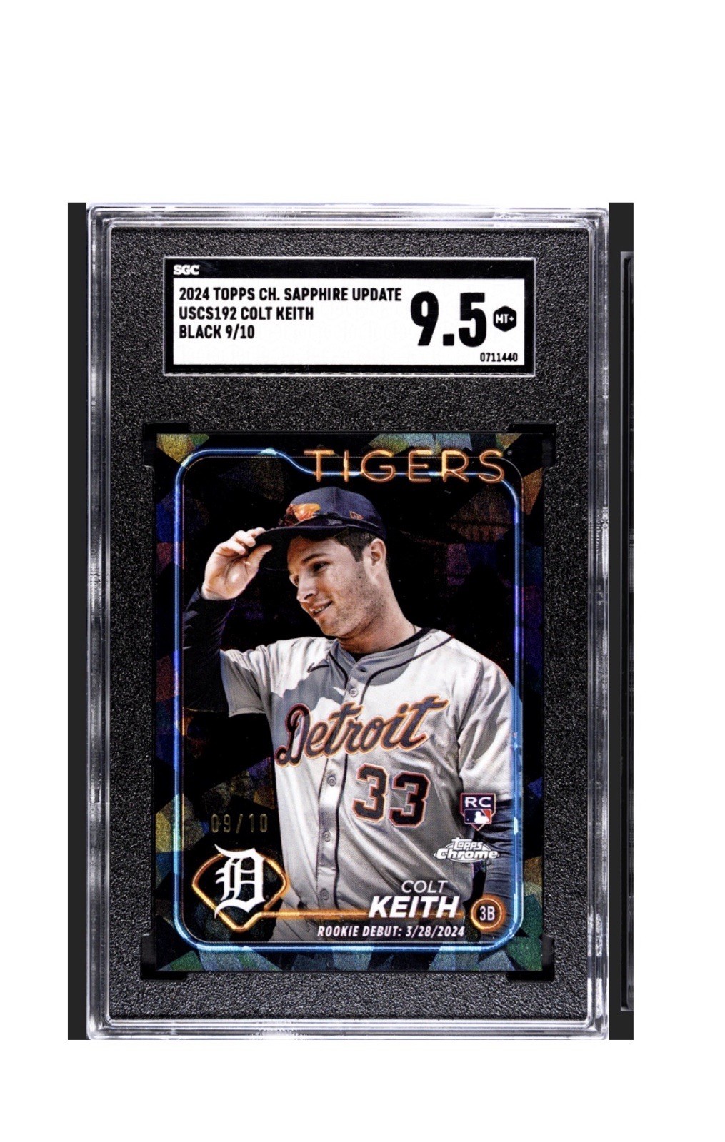 2024 Topps Chrome Update Sapphire Colt Keith RC Black /10 #USCS192 9.5/10 Tigers