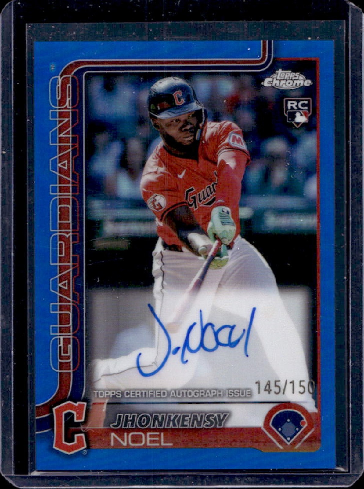 2025 Topps Chrome Jhonkensy Noel Rookie Auto Blue Refractor Rookie #145/150