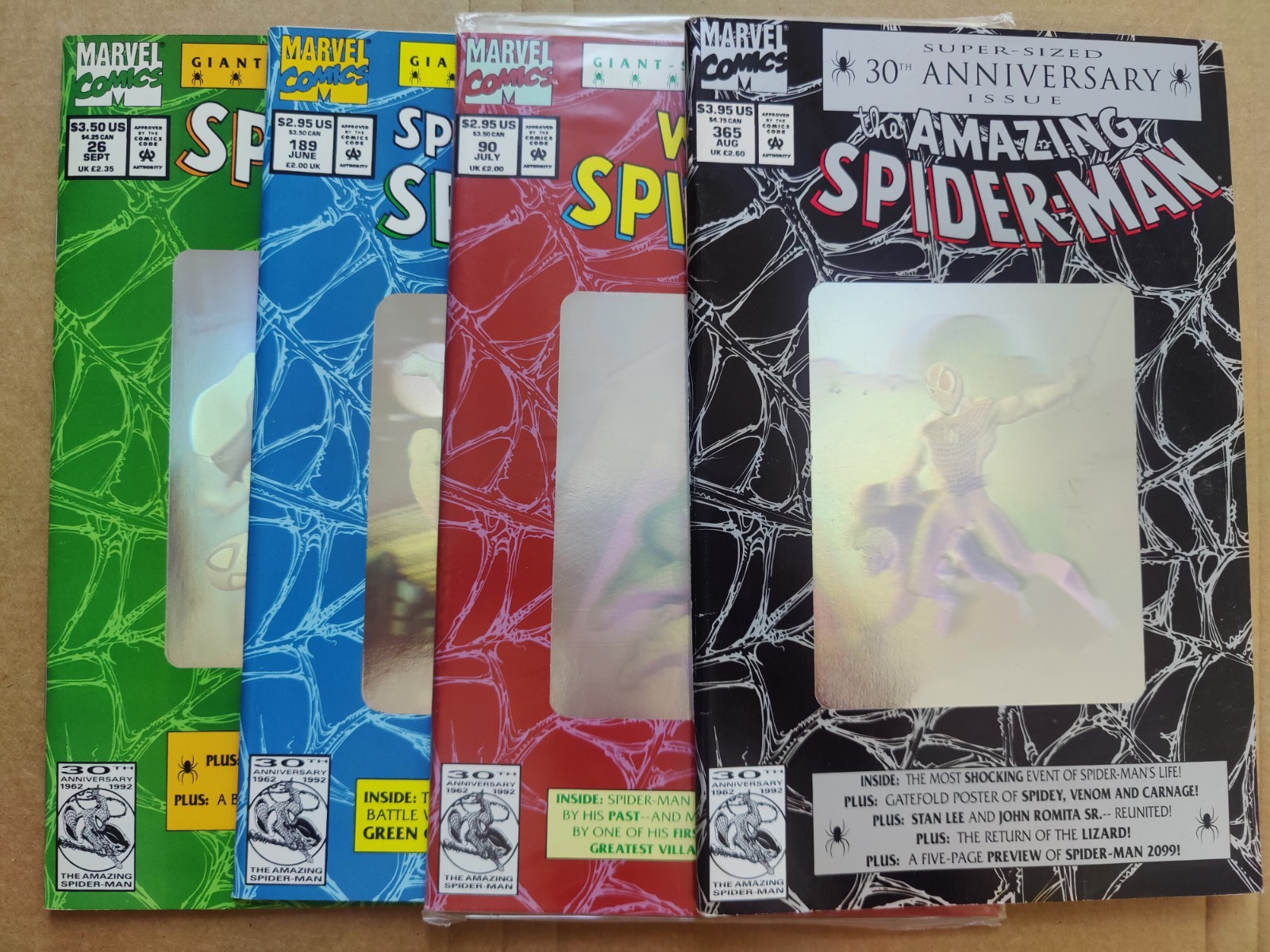 Spider-Man 30th Anniversary Hologram Amazing 365 Web Of 90 1992