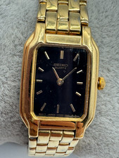 Vintage Ladies Seiko V400-5498 Gold Tone Quartz Watch New Battery