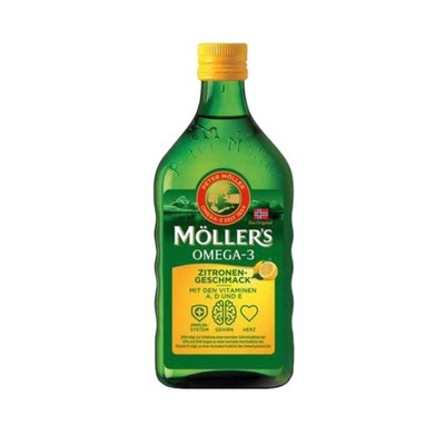 Möller s Omega-3 Zitronengeschmack Öl 250 ml   hochdosiert mit DHA & EPA, für Ge