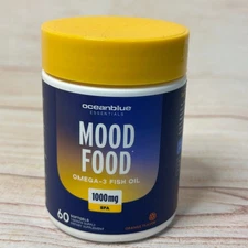 Ocean Blue Essentials Mood Food Omega-3 Fish Oil EPA 1000 mg 60 Softgels 09/2026