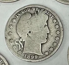 1899 50C Barber Half Dollar 90% SILVER U.S. COIN MONEY CURRENCY SCRAP