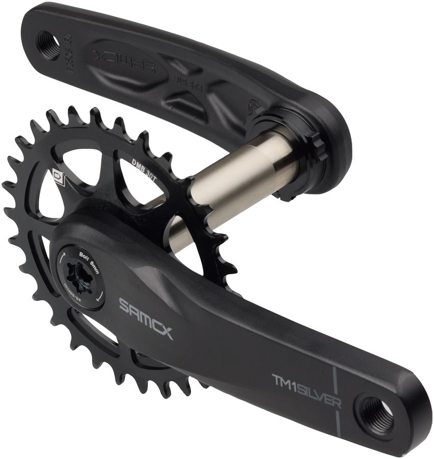 Samox Silver TM-1 Crankset - 155mm, 3-Bolt Direct Mount 30t Chainring, 24mm Chro