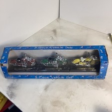 Maisto Indian Chief Motorcycle 3-Piece Set Red Green Yellow 1995 Diecast in Box