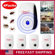 4X Electronic Ultrasonic Pest Reject Bug Home Bug Rat Spider Roaches Repeller