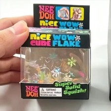 Schylling NeeDoh  NICE CUBE WOW (X2) SNOWFLAKE &mdash; AUTHENTIC & HARD TO FIND!